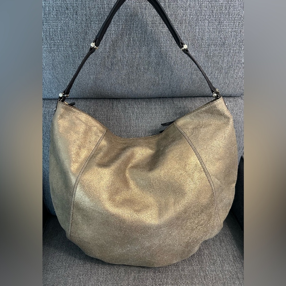 Vintage Liz Claiborne Gold Leather Hobo Bag
